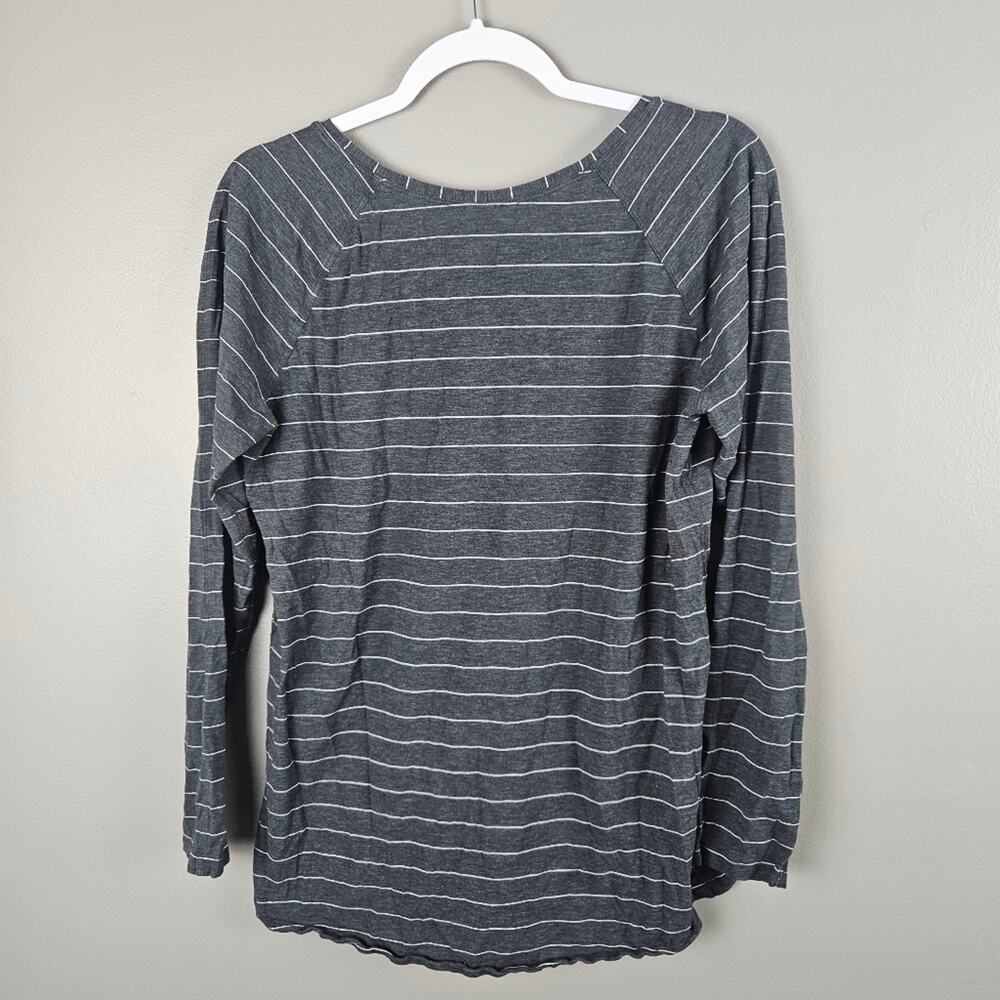 Lululemon Grey Striped Long Sleeve T-Shirt